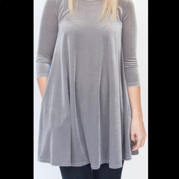 💕PRICE DROP 💕 Velvet 3/4 Sleeve Top/Dress - Picture 3 of 4